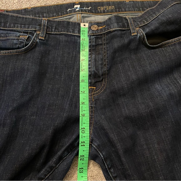 7 For All Mankind Jeans Men’s 40 Blue Carsen Straight Leg Denim Dark Wash Fall - Picture 4 of 11